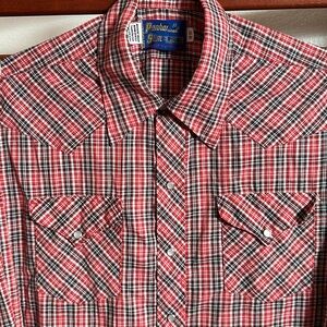 Vintage Panhandle Slim Western Wear Pearl Snap Button Down